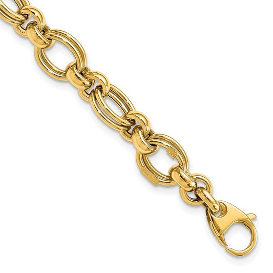 Quality Gold 14k Polished Fancy Link Bracelet SF2328-7.5