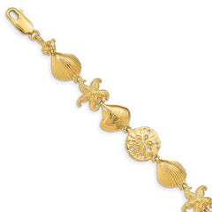 Quality Gold 14k Sea Life Bracelet FB1274-7.25