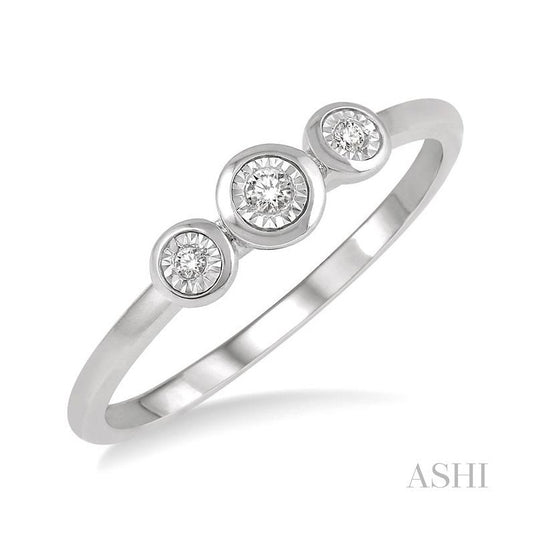ASHI Stackable Round Shape Past Present & Future Diamond Promise Ring 11459PPTXWG