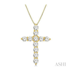 ASHI Cross Diamond Pendant 96451PPFGPDYG