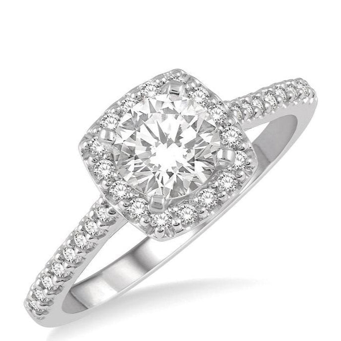 Parkplace Jewelers Round Shape Semi-Mount Halo Diamond Engagement Ring 241G5PPFHWG-SM-RD