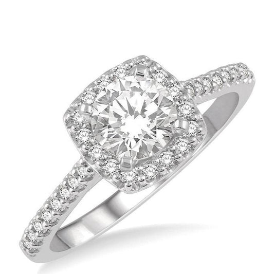 Parkplace Jewelers Round Shape Semi-Mount Halo Diamond Engagement Ring 241G5PPFHWG-SM-RD
