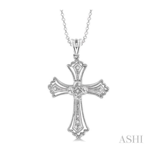 ASHI Silver Cross Diamond Pendant 86299PPSSSLPD