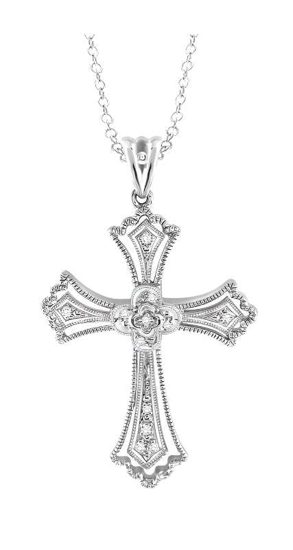 Parkplace Jewelers Silver Cross Diamond Pendant 86299PPSSSLPD