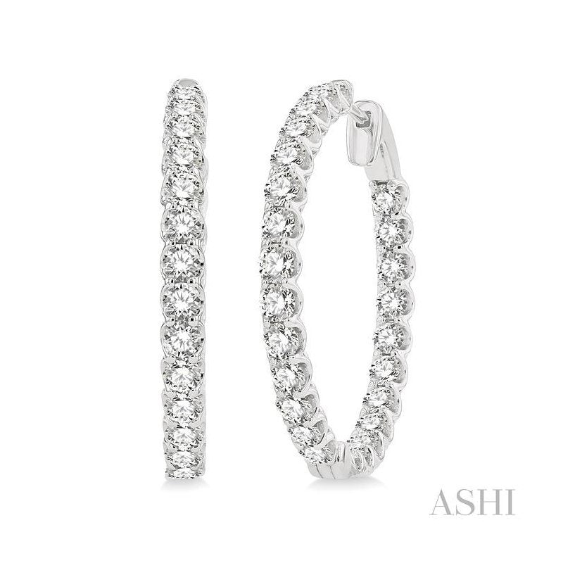 ASHI Inside-Out Diamond Hoop Earrings 622B0PPFGERWG-5.00