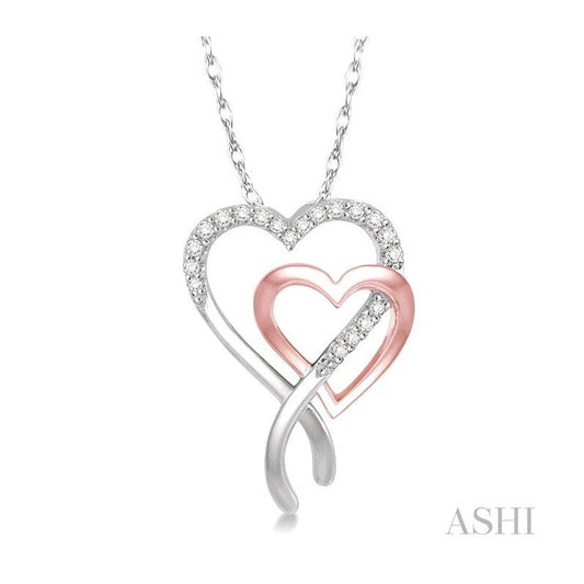 ASHI Double Heart Shape Diamond Fashion Pendant 93948PPTSPDWP