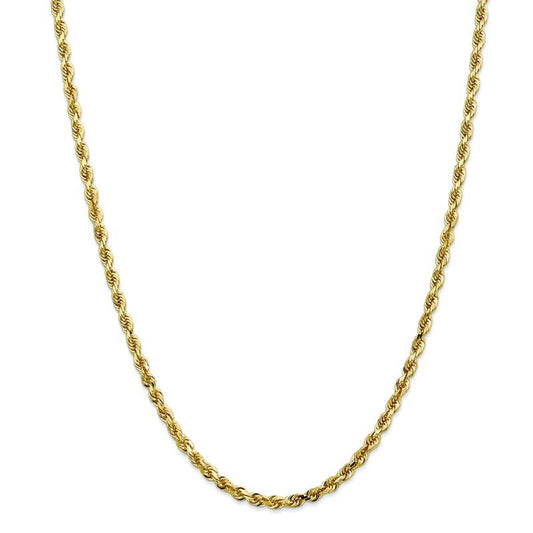 Quality Gold 10k 4mm D/C Quadruple Rope Chain 10QT030