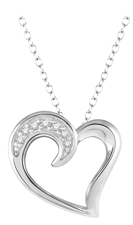 Parkplace Jewelers Silver Heart Shape Diamond Fashion Pendant 88799PPSSSLPD