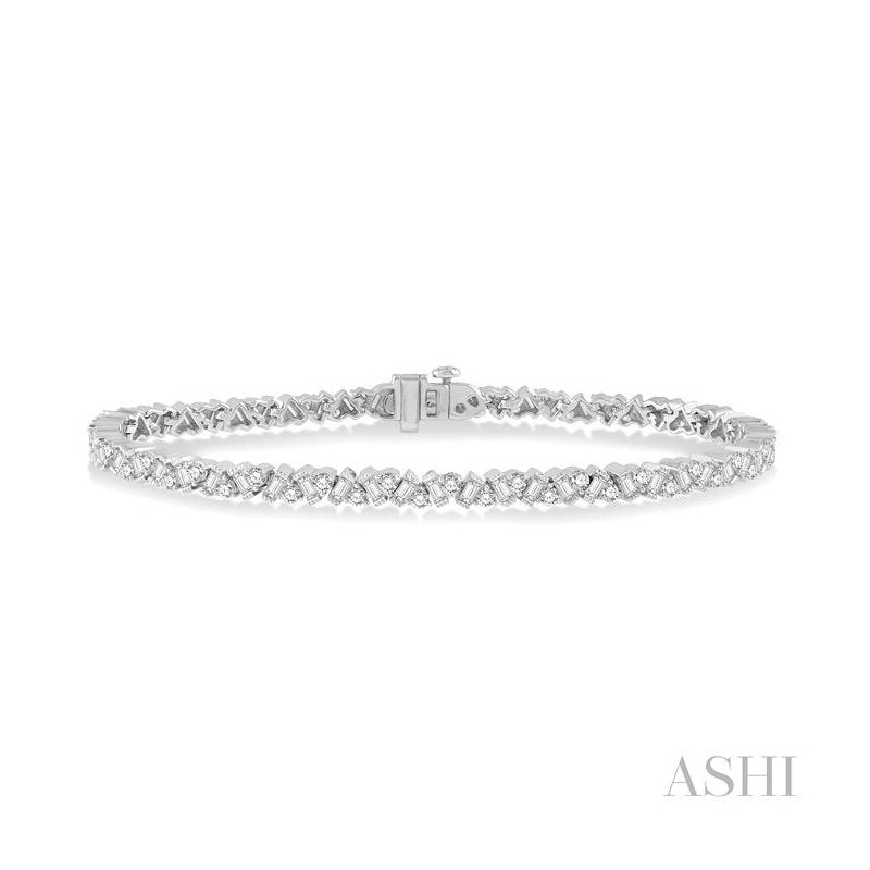 ASHI Scatter Zig-Zag Baguette Diamond Bracelet 73393PPFHWG