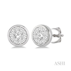 ASHI Round Shape Lovebright Essential Diamond Stud Earrings 921B5PPFHERWG