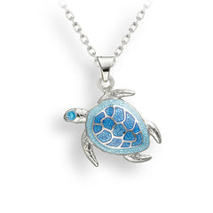 Ocean City Collection Sterling silver blue green enamel turtle NN0388