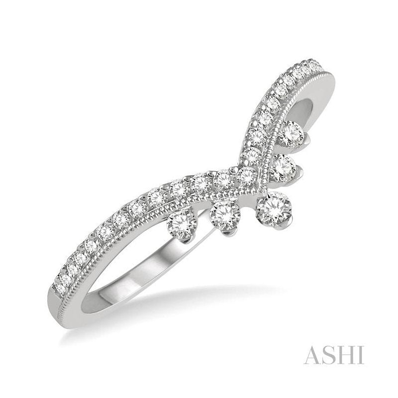 ASHI Chevron Diamond Wedding Band 30196PPFHWG