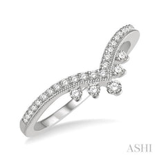 ASHI Chevron Diamond Wedding Band 30196PPFHWG