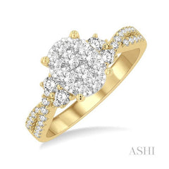 ASHI Oval Shape Lovebright Diamond Engagement Ring 120G2PPFGYW