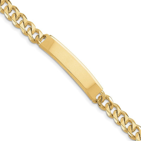 Quality Gold 14k Hand-polished Curb Link ID Bracelet LK118ID-8