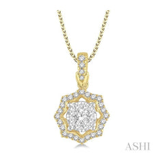 ASHI Round Shape Halo Lovebright Diamond Fashion Pendant 926A5PPFHPDYW