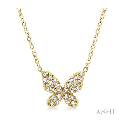 ASHI Butterfly Petite Diamond Fashion Pendant 641A8PPFSPDYG