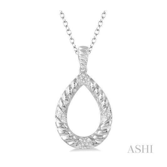 ASHI Silver Pear Shape Diamond Fashion Pendant 86789PPSSSLPD