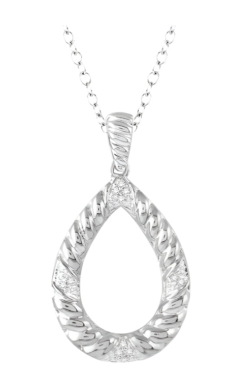 Parkplace Jewelers Silver Pear Shape Diamond Fashion Pendant 86789PPSSSLPD