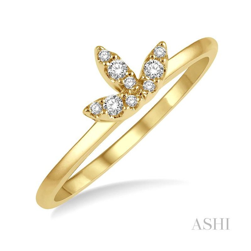 ASHI Stackable Leaf Petite Diamond Fashion Ring 388D8PPTSYG