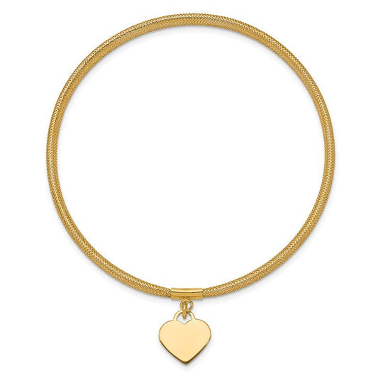 Quality Gold 14K Heart Stretch Mesh Bracelet SF2749