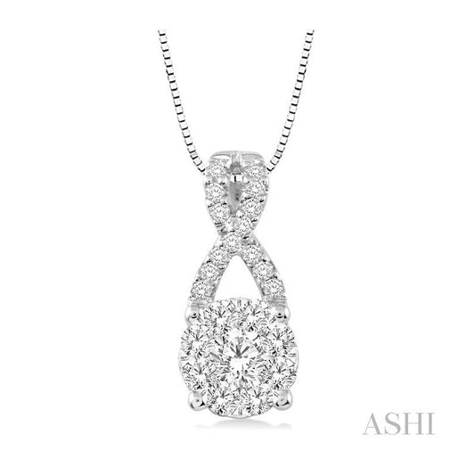 ASHI Round Shape Lovebright Diamond Pendant 94883PPFVPDWG
