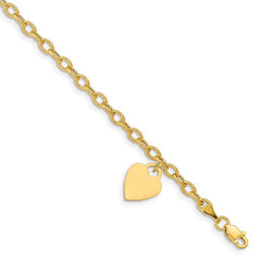 Quality Gold 14k Dangle Heart Bracelet SF1822