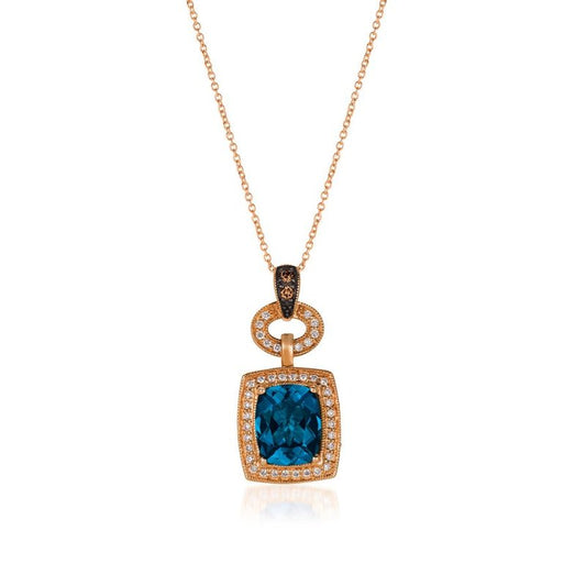 Le Vian 14K Strawberry Gold® Deep Sea Blue Topaz™ 3 cts. Pendant TRME 23C