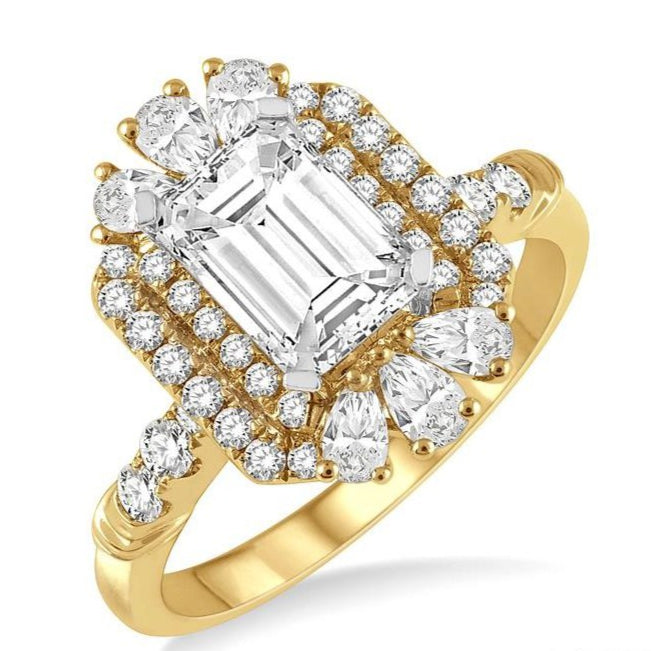 Parkplace Jewelers Emerald Shape Semi-Mount Halo Diamond Engagement Ring 213J3PPFVYW-SM