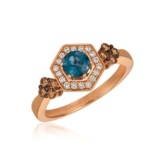 Le Vian 14K Strawberry Gold Deep Sea Blue Topaz 1/2 cts. Ring BAEF 1