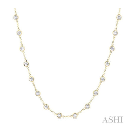 ASHI Bezel Set Diamond Station Necklace 993D5PPFGNKYG