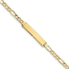 Quality Gold 10k Semi-solid Figaro Link ID Bracelet 10DCID108