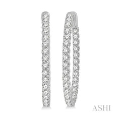 ASHI Inside-Out Diamond Oval Hoop Earrings 624B0PPFGERWG-3.00