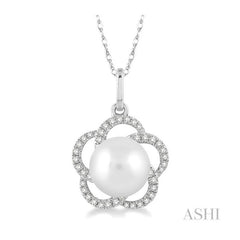 ASHI Flower Pearl & Diamond Pendant 56788PPFSPDWPWG