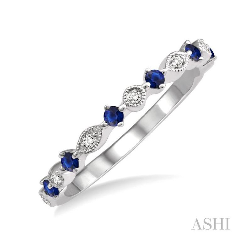 ASHI Gemstone & Diamond Band 46389PPFHSPWG