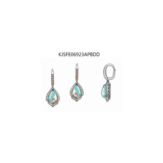 Le Vian 14K Vanilla Gold® Peacock Aquaprase™ 4 5/8 cts. Earrings FRAC 66