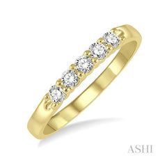 ASHI Round Shape 5 Stone Diamond Wedding Band 33346PPFGYG