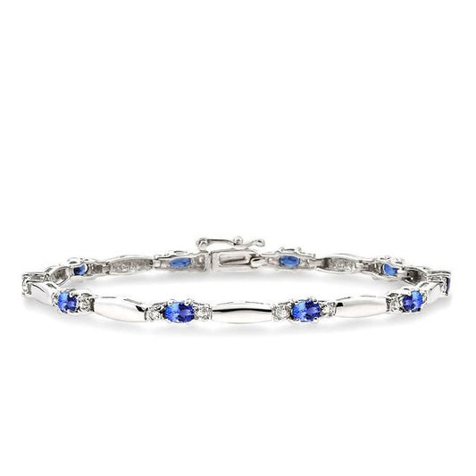 Parkplace Jewelers Oval Shape Gemstone & Diamond Bracelet 76790PPTSTZWG