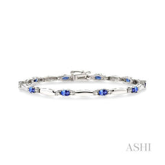 ASHI Oval Shape Gemstone & Diamond Bracelet 76790PPTSTZWG