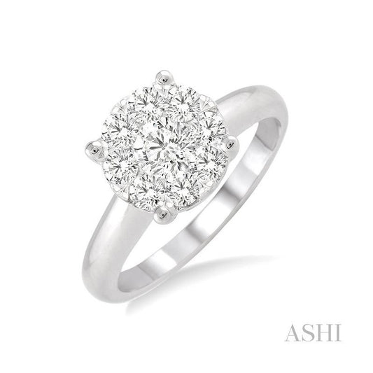 ASHI Round Shape Lovebright Essential Diamond Ring 36903PPFVWG