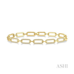 ASHI Paper Clip Diamond Fashion Bracelet 75971PPFHYG