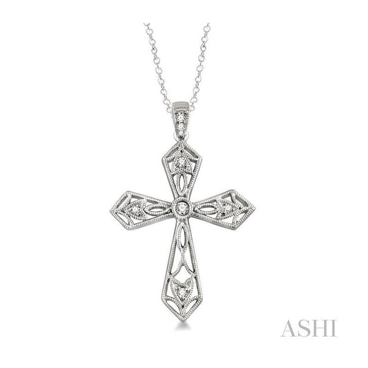 ASHI Silver Cross Diamond Pendant 86419PPSSSLPD