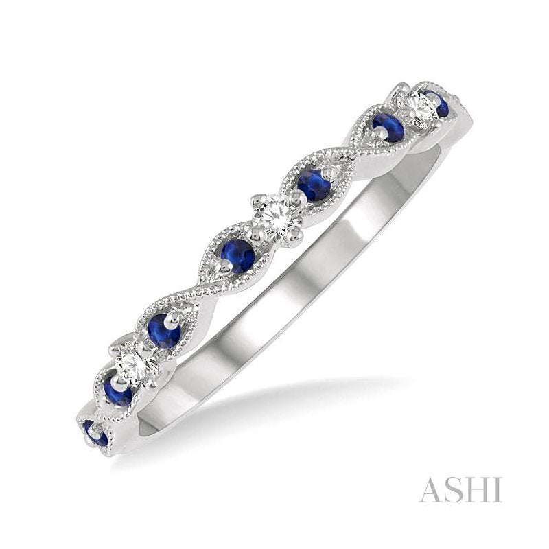 ASHI Gemstone & Diamond Band 46428PPFHSPWG