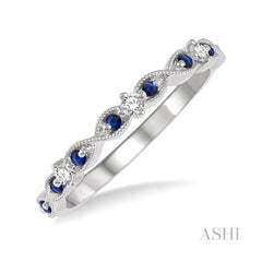 ASHI Gemstone & Diamond Band 46428PPFHSPWG