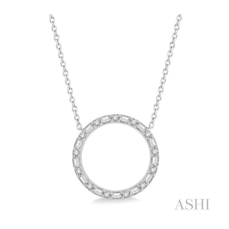 ASHI Circle Baguette Diamond Pendant 995GHPPFHNKWG