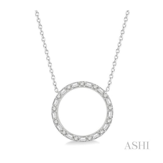 ASHI Circle Baguette Diamond Pendant 995GHPPFHNKWG