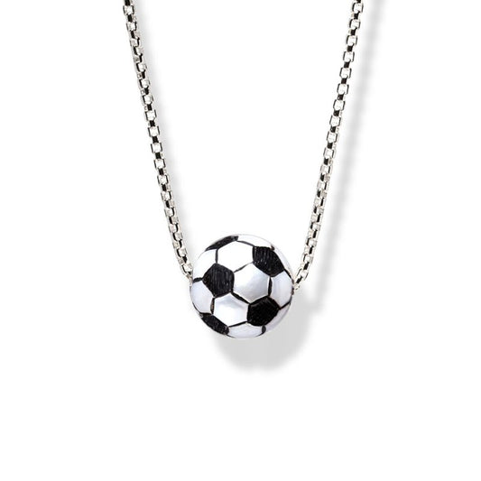 Ocean City Collection Sterling Silver Soccer Ball Pearl Necklace PT-07FW