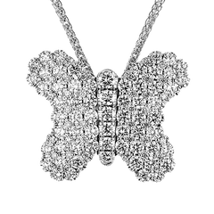 Diamond Encrusted Butterfly Pendant in 18k Gold LP4659 WHITE 18K X WHITE