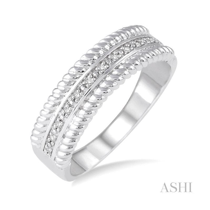 ASHI Silver Rope Diamond Ring 87479PPSSSLRG