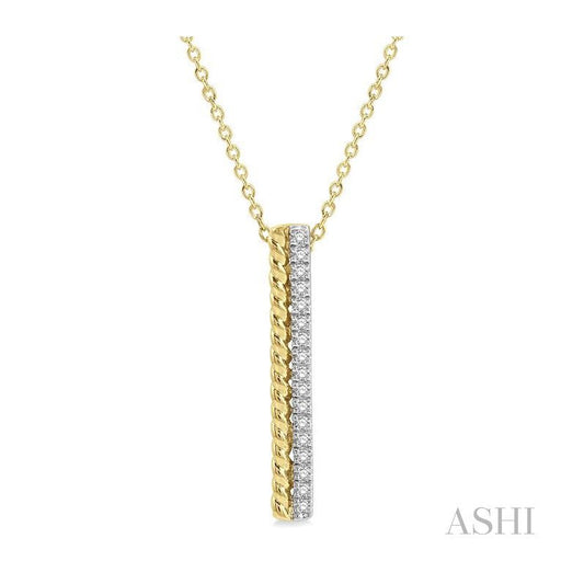 ASHI Vertical Bar Diamond Pendant 628B8PPFHPDYG
